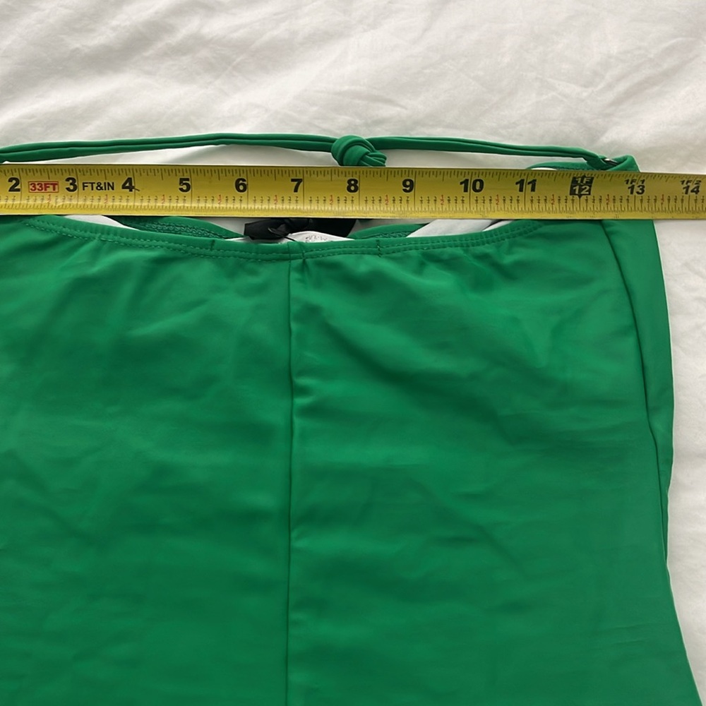DANIELA CORTE Green One Piece Swimsuit Halter Strap Silver Accent Size Medium - Picture 11 of 13